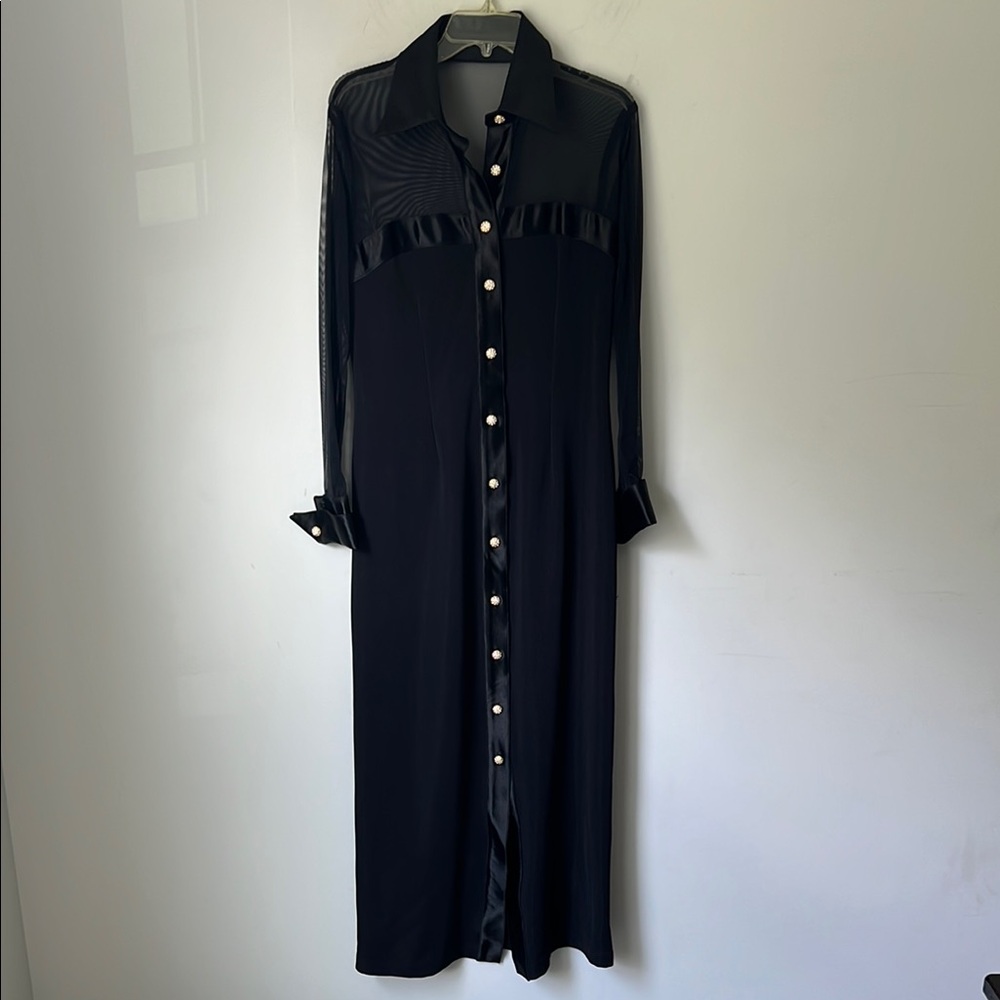 Elegant Black Long Sleeve Dress